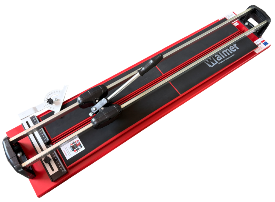 Zdjęcie przedstawia ręczną maszynkę do cięcia płytek polskiej firmy Walmer - model MGŁR II 1000. The photo shows a manual tile cutter from the Polish company Walmer - model MGŁR II 1000. Das Foto zeigt einen manuellen Fliesenschneider der polnischen Firma Walmer - Modell MGŁR II 1000. La foto muestra una cortadora de azulejos manual de la empresa polaca Walmer - modelo MGŁR II 1000. La photo montre un coupe-carreaux manuel de la société polonaise Walmer - modèle MGŁR II 1000. Nella foto è raffigurato un tagliapiastrelle manuale dell'azienda polacca Walmer - modello MGŁR II 1000. Η φωτογραφία δείχνει ένα χειροκίνητο κόφτη πλακιδίων από την πολωνική εταιρεία Walmer - μοντέλο MGŁR II 1000.
